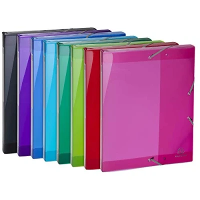 Afbeelding van Exacompta Iderama elastobox, uit PP, rug van 2,5 cm, geassorteerde kleuren 8 stuks