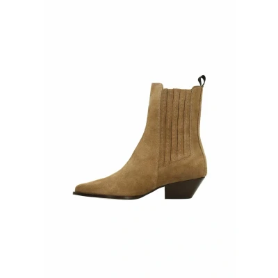 Afbeelding van Sacha Dames Beige suède western laarsjes Maat 36