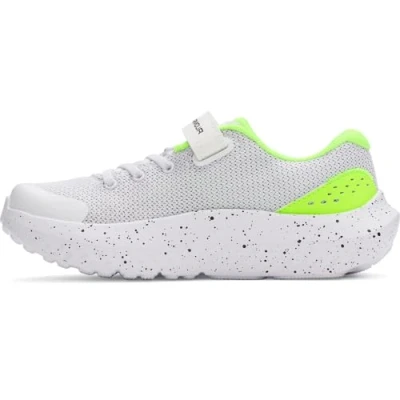 Afbeelding van Under Armour Ua Bps Surge 4 Ac Sneakers voor jongens, wit, hypergroen, zwart