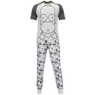 Afbeelding van The Simpsons Homer Simpson pyjamasets voor heren, grijs.