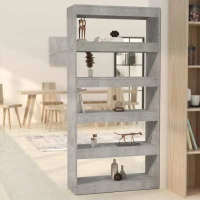 Afbeelding van Boekenkast/kamerscherm 80x30x166 cm spaanplaat betongrijs