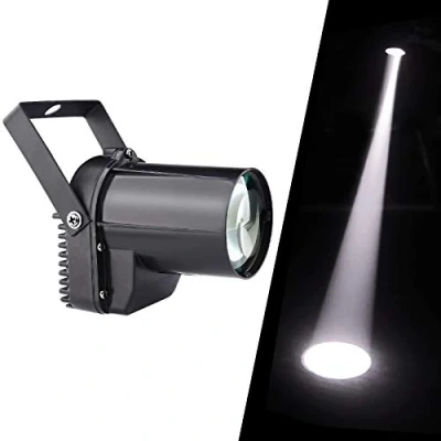 Afbeelding van Led pinspot voor spiegelbal, etalage in boetique, disco, balzaal, KTV, bar, club, party, bruiloft EU stekker/3 W wit (zwart body).