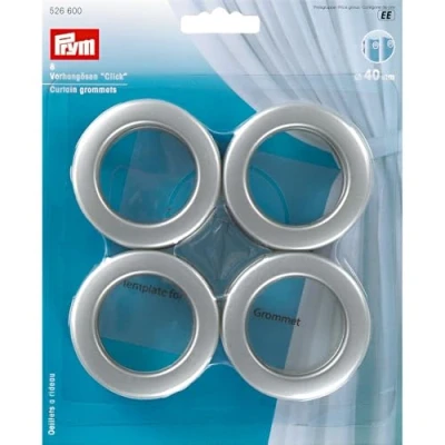 Afbeelding van Prym 8 stuks klikgordijnogen, zilverkleurig, mat, kunststof, 40 mm, zilverkleurig