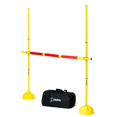 Afbeelding van SKIPPI Springobstakel voor recreatieve paarden, 135 cm, licht en draagbaar, paardenaccessoires, in hoogte verstelbaar