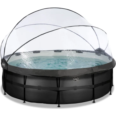 Afbeelding van EXIT zwembad met overkapping, warmtepomp ø450cm Black Leather