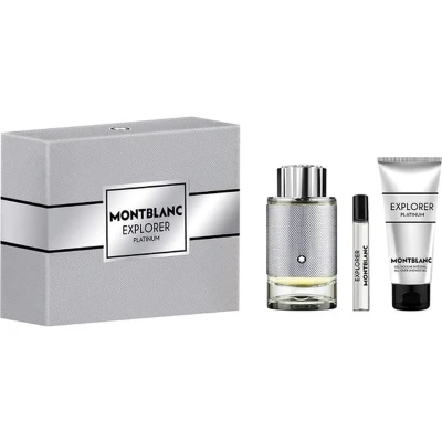Afbeelding van Montblanc Explorer Platinum Giftset 100 ml eau de parfum spray + 7,5 tasspray showergel cadeauset voor heren