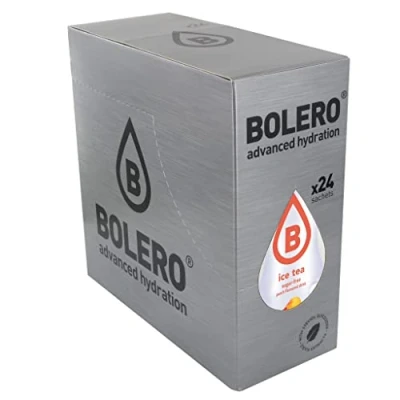Afbeelding van Bolero Ice Tea Perzik 24 x 8 g Verfrissend suikervrij poeder met stevia Vitamine C Gezond drankje aanbevolen door diabetici ijstheesmaak