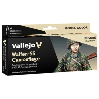 Afbeelding van Vallejo Model Color Waffen SS Acrylverf, camouflagepatroon, verschillende kleuren, 8 stuks