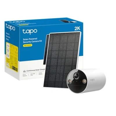 Afbeelding van Tapo C410 KIT bewakingscamera op zonne energie voor buiten, 2K, 3 MP, nachtzicht, kleur, micro SD geheugen, niet afneembare batterij, 6400 mAh, bidirectionele audio, Alexa en Google Personenherkenning