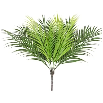 Afbeelding van AIVORIUY 2 stuks kunstpalmbladeren, tropische plant, groen, kunstpalm, kunststof, 50 cm, voor bloemstukken, jungle, party, palmbladeren