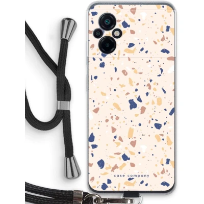 Afbeelding van Case Company® hoesje met Koord geschikt voor Xiaomi Poco M5 Terrazzo N23 Telefoonhoesje Zwart Bescherming aan alle Kanten en Over de Schermrand