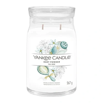 Afbeelding van Yankee Candle Geurkaars Large met 2 lonten Baby Powder 16 cm / ø 9