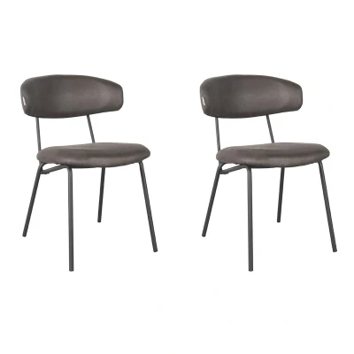 Afbeelding van LABEL51 Eetkamerstoel Zack Antraciet Micro Suede