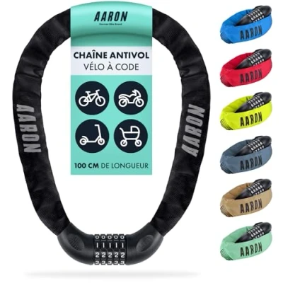 Afbeelding van AARON Lock One Fietsslot met 5 cijfers, metalen slot, hoge veiligheid, voor trekking, touring, racen, elektrische voertuigen