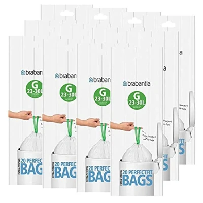 Image de Rouleau de 20 Sacs Poubelle Brabantia 246265 30L Blanc