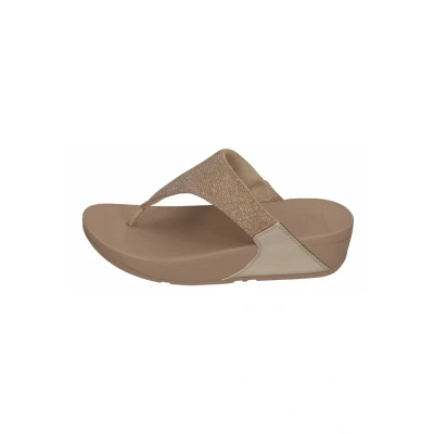 Afbeelding van FitFLop Lulu Shimmer Lux dames slipper Beige Maat 36