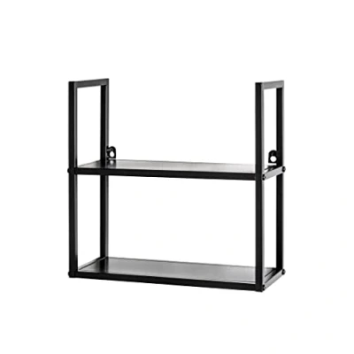 Afbeelding van HAKU Möbel wandplank zwart, metaal Dim.: L 36 cm x H D 15 cm, Stijl: Modern