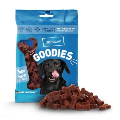 Afbeelding van 200g Botjes Kauwsnacks Zalm smaak Chewies Hondensnacks