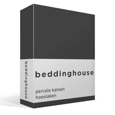 Afbeelding van Beddinghouse Percale katoen Hoeslaken 180x220 Antraciet