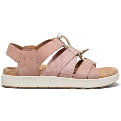 Afbeelding van Keen ELLE Mixed Strap Outdoorsandalen, Dames, Maat: 40.5, Brown/taupe Leer en textiel