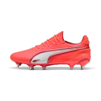 Image de PUMA KING ULTIMATE MxSG Football Boots Unisex, Chaussures, Glowing Rouge/Blanc/Rouge Fire, 40.5