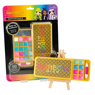 Afbeelding van Rainbow High Smartphone make up set voor kinderen, met oogschaduw, lipgloss, applicator en spiegel, regenboogstijl meisjes Nice Group
