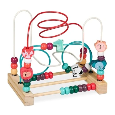 Afbeelding van Relaxdays kralenspiraal houten babyspeelgoed vanaf 1 jaar motoriek design C