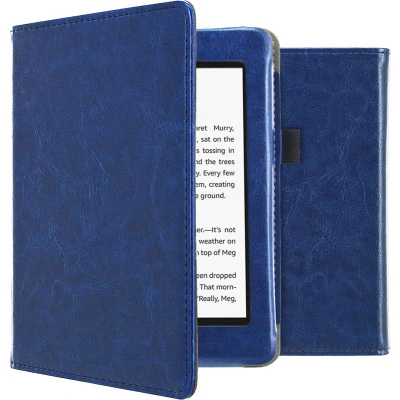 Afbeelding van iMoshion Ereader Cover / Hoesje Geschikt voor Amazon Kindle Paperwhite 4 Vegan Leather Bookcase Donkerblauw