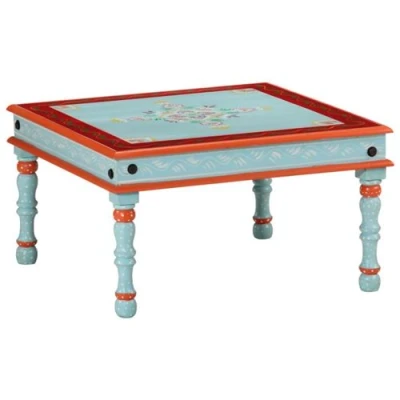 Afbeelding van vidaXL Salontafel handbeschilderd massief mangohout blauw