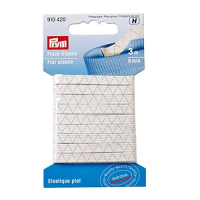 Afbeelding van Prym 910420 Plat, elastisch, wit, 6 mm
