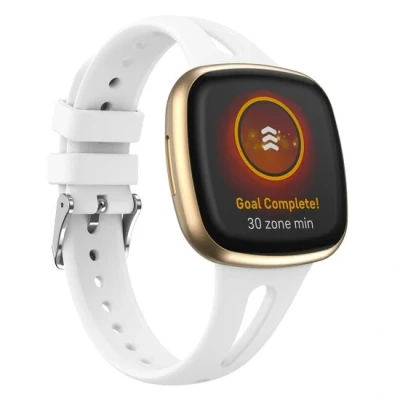 Afbeelding van Fitbit Versa 3 &amp; 4 / Sense 1 2 Sportbandje druppel design Small Wit