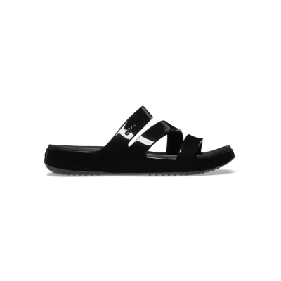 Afbeelding van Crocs Getaway Patent Strappy Damessandalen, zwart., 34/35 EU