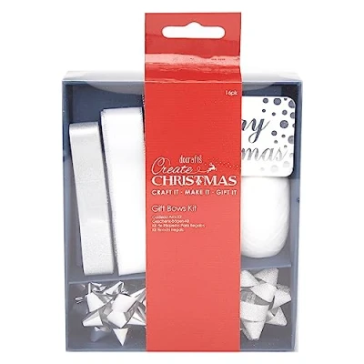 Afbeelding van Papermania Gift Bows Kit Silver &amp; White (PMA 171909) (DISCONTINUED)