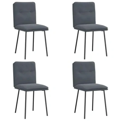 Afbeelding van vidaXL Eetkamerstoelen 4 st fluweel donkergrijs