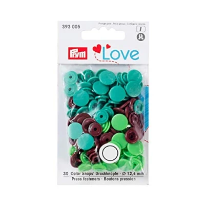 Afbeelding van Prym 393005 Love Color KST drukknop polyester, groen/lichtgroen/bruin, 12,4 mm