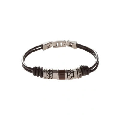 Afbeelding van Fossil heren Armband van leer met kralen JF84196040