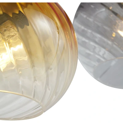 Afbeelding van QAZQA bao Art Deco Hanglamp voor boven de eettafel in eetkamer 4 lichts L 120 cm Zwart Goud Woonkamer Slaapkamer Keuken