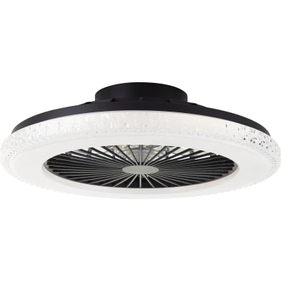 Afbeelding van Brilliant Badria Plafondventilator Met verlichting LED 40W 3000K 6500K Dimbaar Zwart Crystal effect Zeer stil