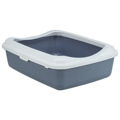 Afbeelding van Trixie kattenbak classic met rand paars / wit 37x48x15 cm