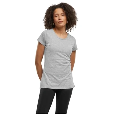 Afbeelding van Damesshirt &#039;Basic Tee&#039; met ronde hals Heather Grey S