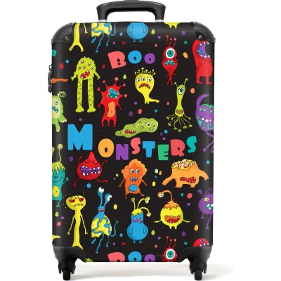 Afbeelding van NoBoringSuitcases.com® Koffer monsters Kinderkoffer jongen 55x35x25