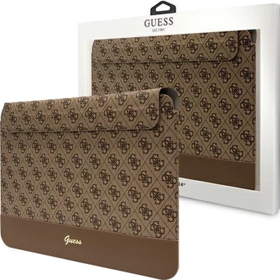 Afbeelding van Guess hoesje GUCS14PS4SGW 14 bruin/bruin 4G Streep Metaal Logo