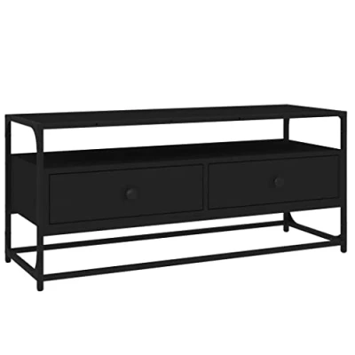 Image de vidaXL Meuble TV noir 100x35x45 cm bois d&#039;ingénierie826305