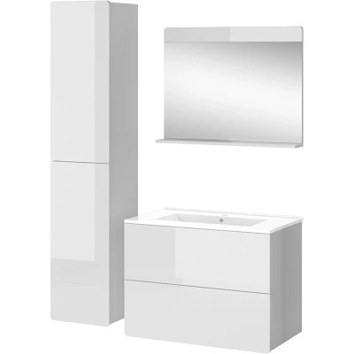 Afbeelding van Vicco Badkamermeubelset Izan, Wit, 4 stuks met hoge unit