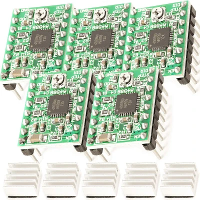 Afbeelding van AZDelivery 5 x A4988 Stappenmotor Driver Module met koellichaam compatibel Arduino