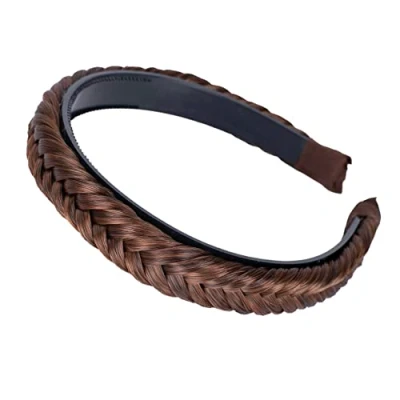 Afbeelding van PRETTYSHOP Haarband Met Vlecht Haarstukje Haarlint Bruine Mix HHR6