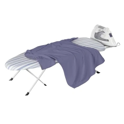 Afbeelding van Honey Can Do BRD 09222 Opklapbare strijkplank met ijzeren steun, 32 A x 12 A, blauw