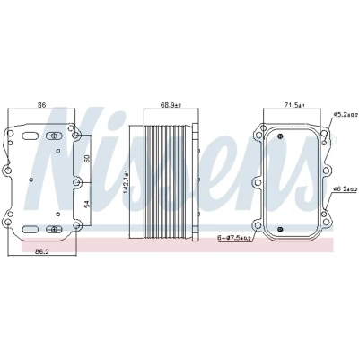 Afbeelding van NISSENS 91253 Oliekoeler zonder oliefilterbehuizing MERCEDES BENZ: C Class T modell