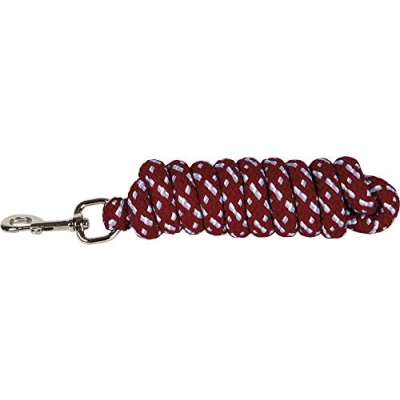 Image de Harry&#039;s Horse Corde pour Licol Mounty Argenté Mousqueton Bordeaux/Blanc/Gris 2m