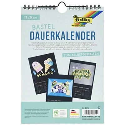 Afbeelding van folia creatieve wandkalender, 170 x 240 mm, zwart